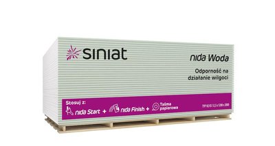 Гіпсокартон вологостійкий SINIAT NIDA SMART 12.5*1200*2000мм 57579 фото