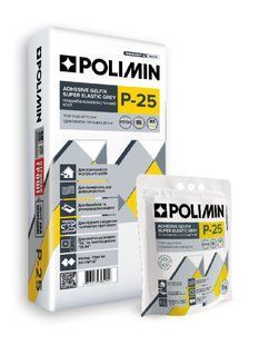 Клей повышенной адгезии Polimin P-25 GELFIX SUPER ELASTIC высокоэластичный гелевый C2TES1 25 кг 90668 фото