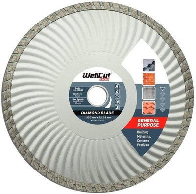 Алмазний диск WellCut Promo (230х22.23 мм) круг відрізний турбо по бетону 1882768097 фото