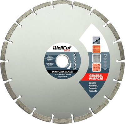 Алмазний диск WellCut Promo (230х22.23 мм) круг відрізний сегментний по бетону 1882776069 фото